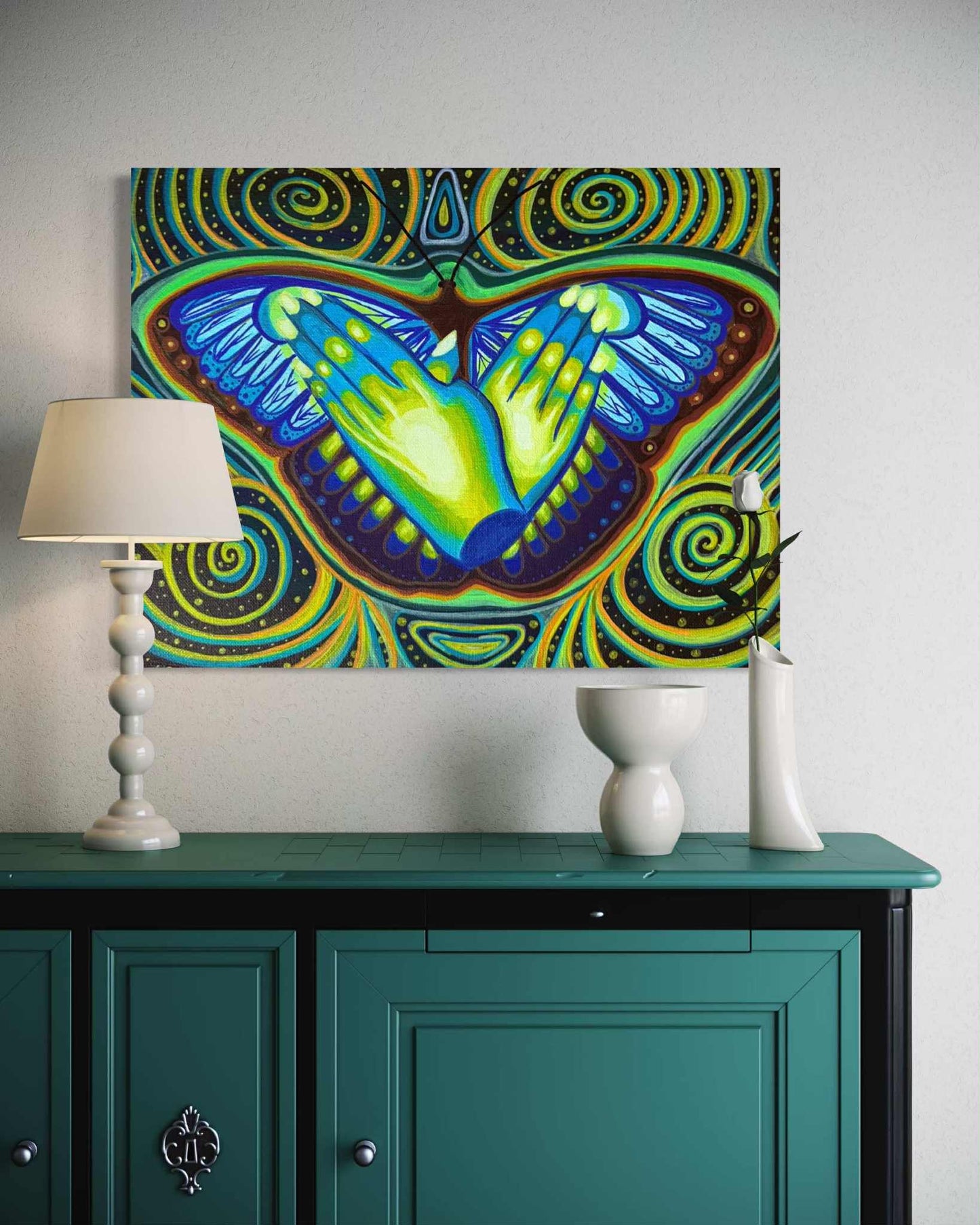 (PRE-ORDER LAUNCH) Fine Art Print | Blue and Green American Sign Language Butterfly